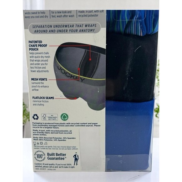 Jockey Everyday Active Boxer Briefs 3-Pack Microfiber Chafe Proof Pouch NEW XL - Picture 4 of 6